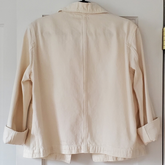 Arket Cotton Denim Chore Coat Jacket, White/Cream, M - Picture 6 of 13